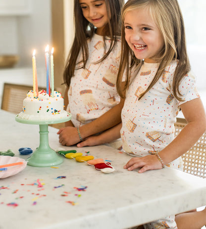 Birthday Cake Organic Two-Piece Short Sleeve Pajamas