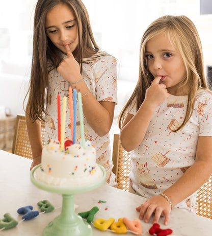 Birthday Cake Organic Two-Piece Short Sleeve Pajamas