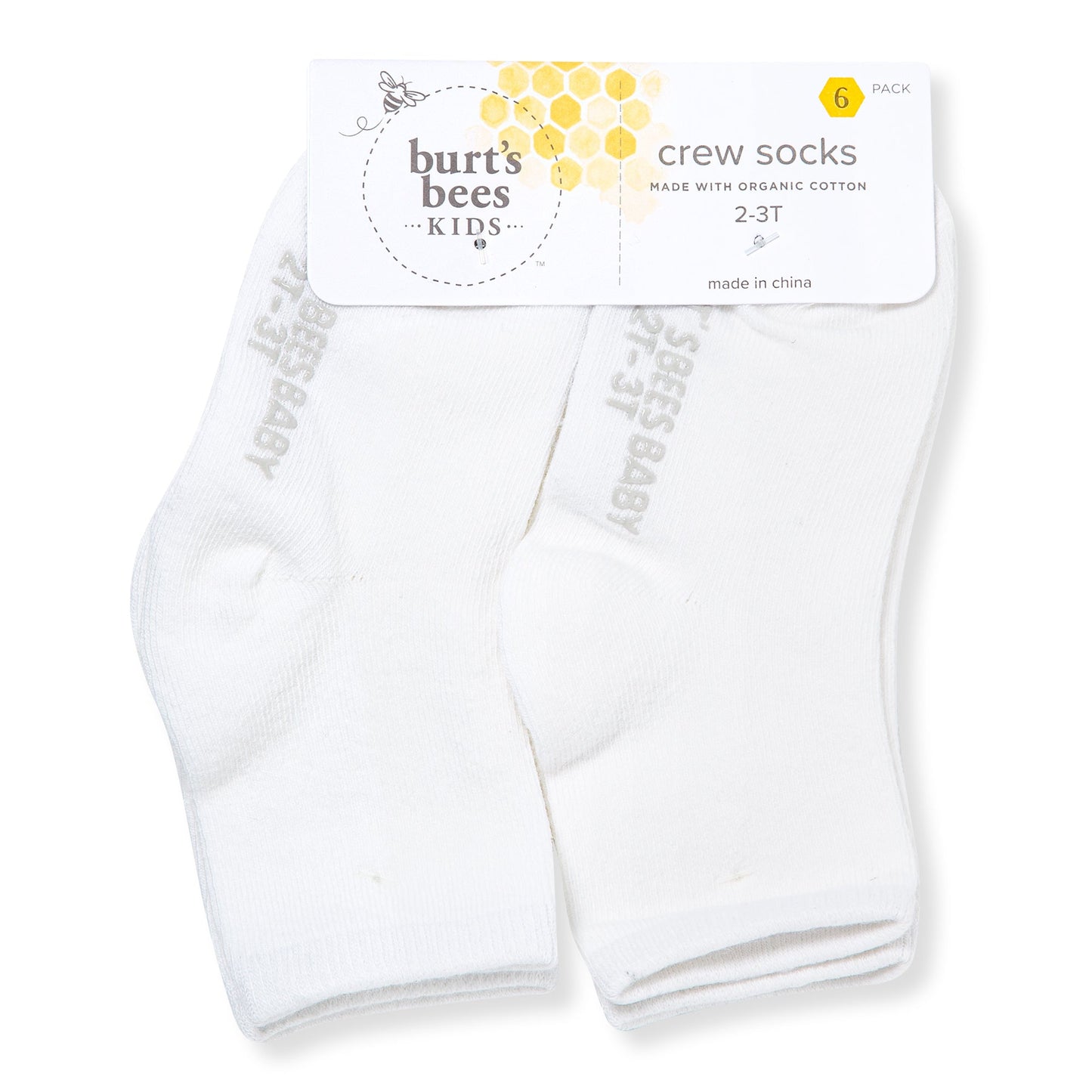 Solid Organic Cotton Toddler Crew Socks 6 Pack - Cloud