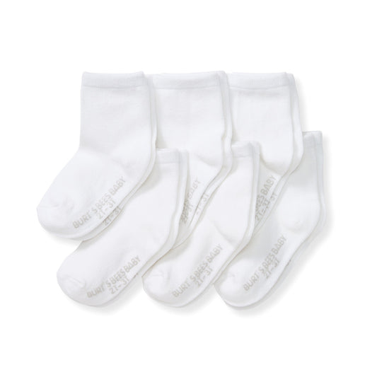 Solid Organic Cotton Toddler Crew Socks 6 Pack - Cloud