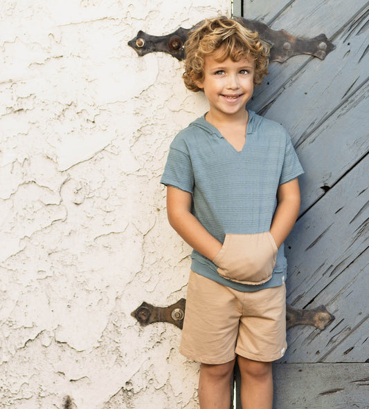 Organic Dotted Jacquard Sweatshirt & Shorts Set