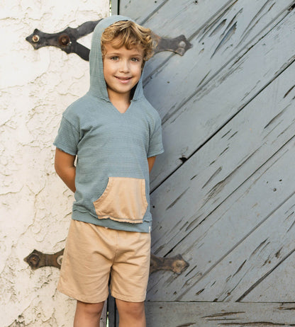 Organic Dotted Jacquard Sweatshirt & Shorts Set