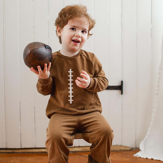 Acid Wash Football Sweatshirt & Pants Set