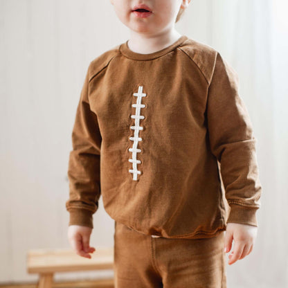 Acid Wash Football Sweatshirt & Pants Set