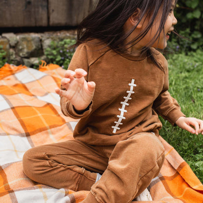 Acid Wash Football Sweatshirt & Pants Set