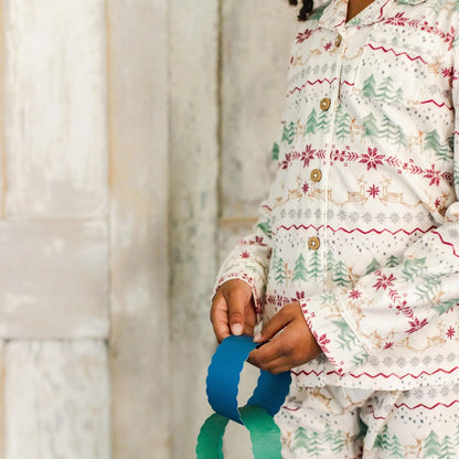 Magical Forest Fair Isle Flannel Two-Piece Pajamas