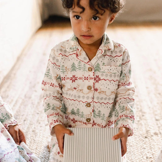 Magical Forest Fair Isle Flannel Two-Piece Pajamas