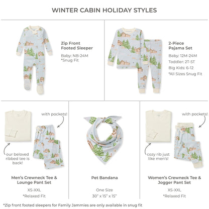 Winter Cabin Matching Organic Cotton Women's Pajamas