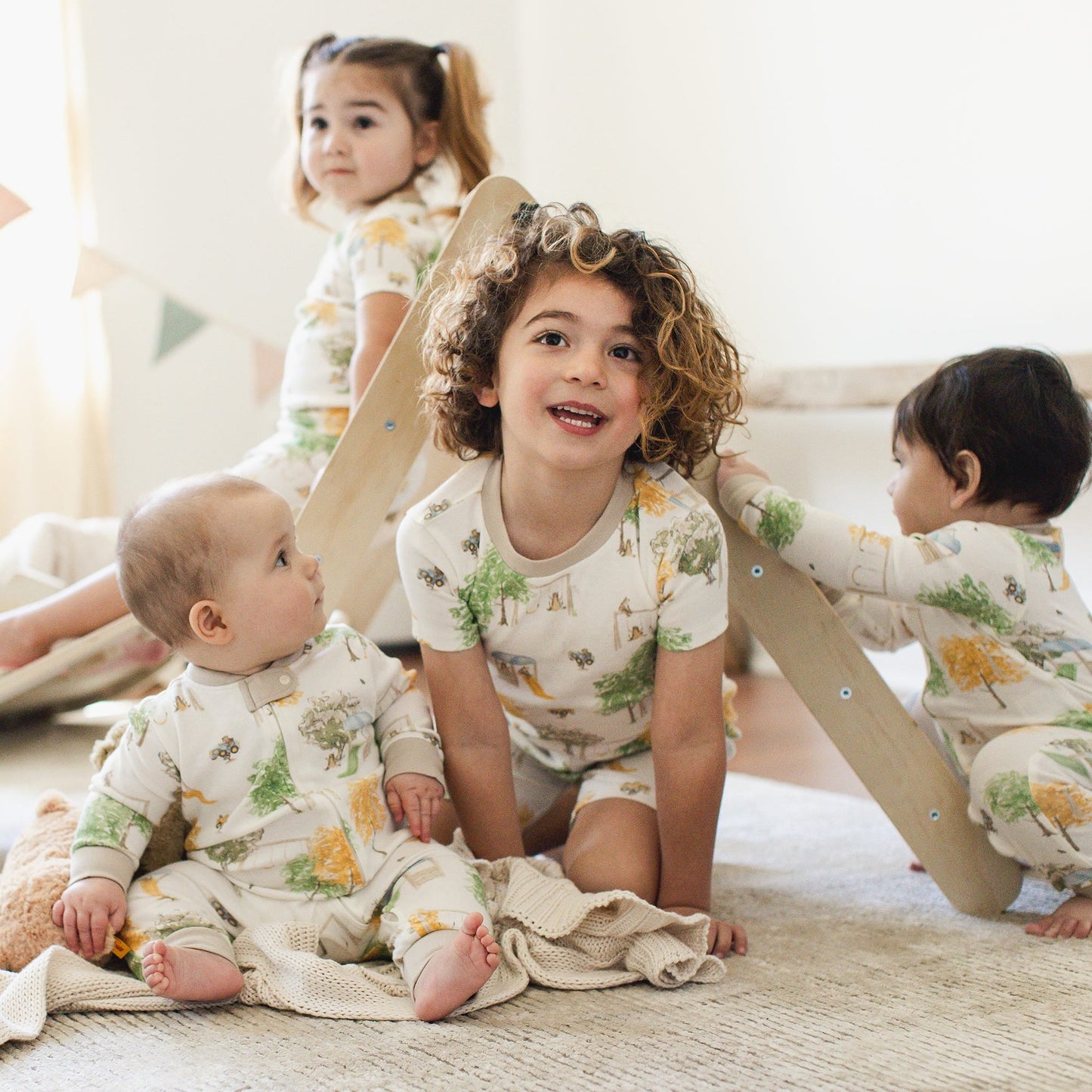 At The Playground Short Sleeve Two-Piece Pajamas