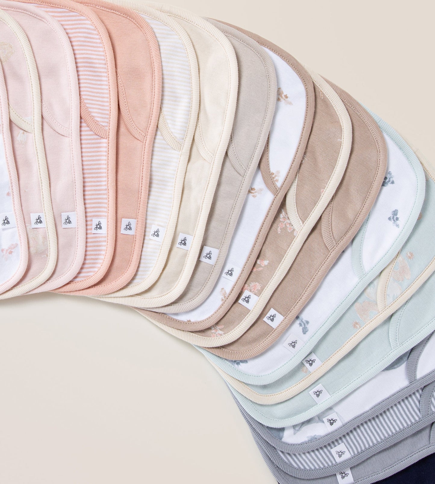 Solid Organic Cotton Baby Bibs 5 Pack - Pink Sand