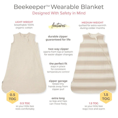 Good Night Sky Organic Warmer Beekeeper™ Wearable Baby Blanket - Limestone