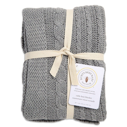 Organic Cotton Cable Knit Baby Blanket