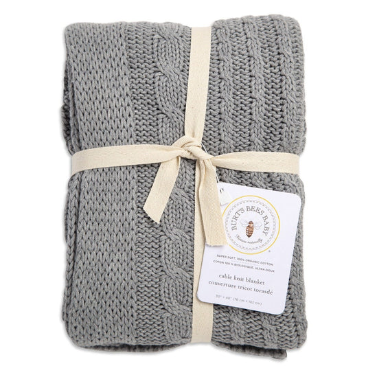 Organic Cotton Cable Knit Baby Blanket