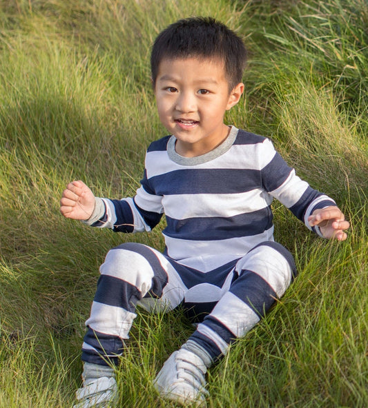 Rugby Stripe Organic Cotton Snug Fit Pajamas