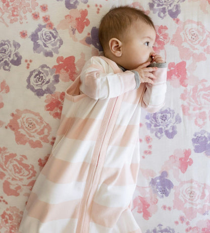 Rugby Stripe Organic Beekeeper™ Wearable Baby Blanket - Blossom
