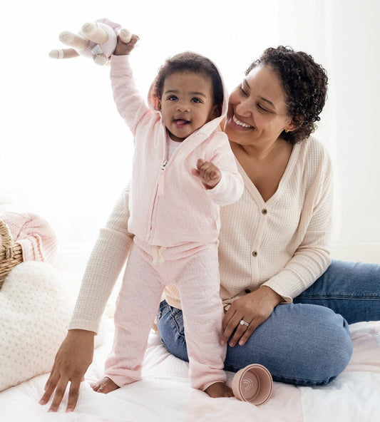 Organic Cotton Matelassé Baby Jacket - Blossom