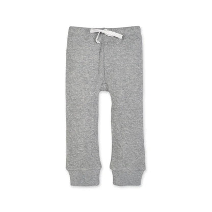 Organic Cotton Matelassé Baby Pants - Heather Grey