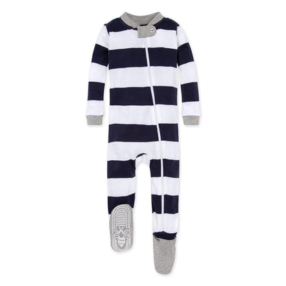 Rugby Stripe Organic Cotton Zip Front Sleeper