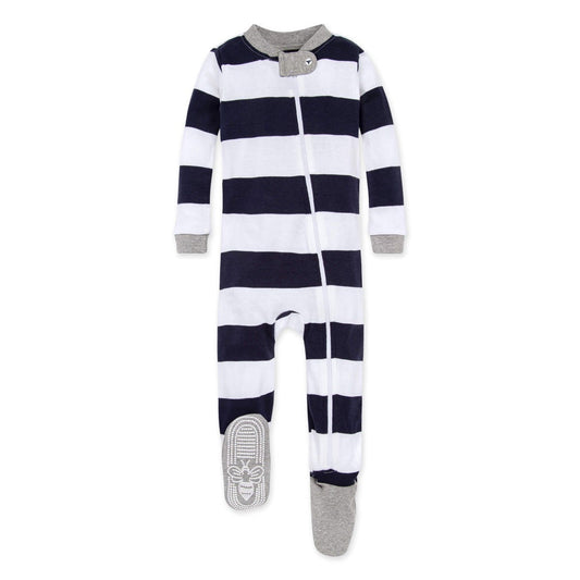 Rugby Stripe Organic Cotton Zip Front Sleeper