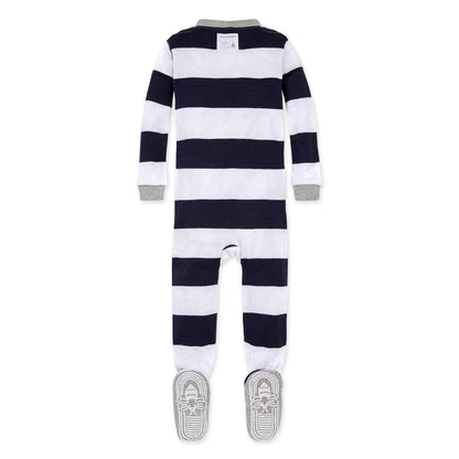 Rugby Stripe Organic Cotton Zip Front Sleeper