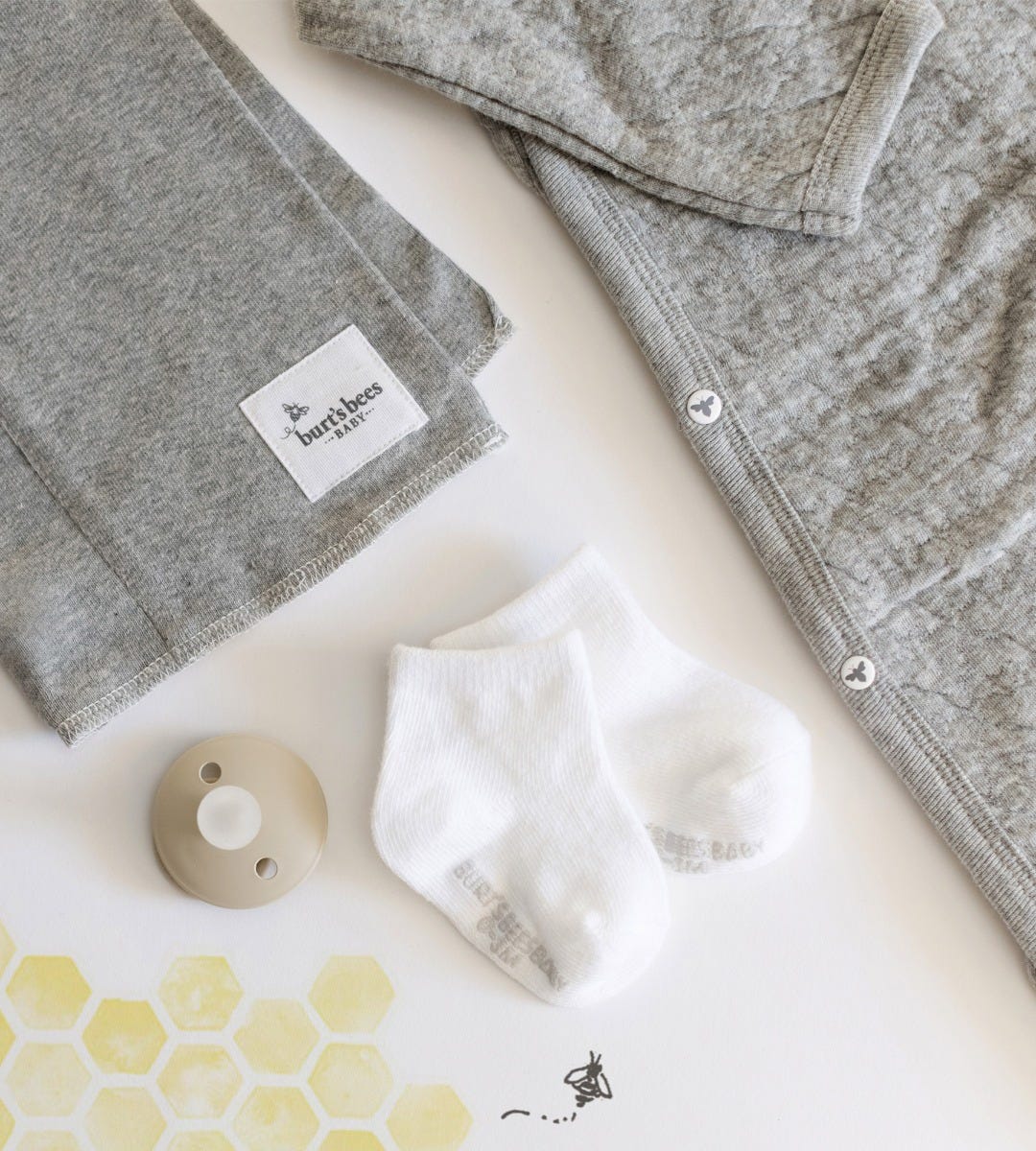 Solid Organic Cotton Toddler Crew Socks 6 Pack - Cloud
