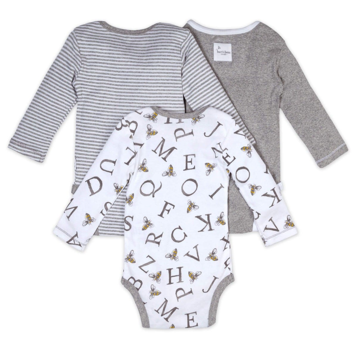 A-Bee-C Long Sleeve Organic Baby Bodysuits 3 Pack