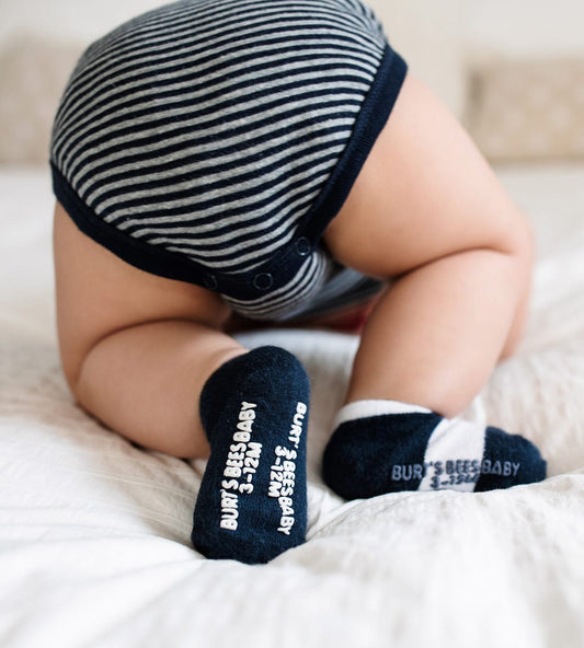 Solid & Stripes Organic Cotton Baby Ankle Socks 6 Pack