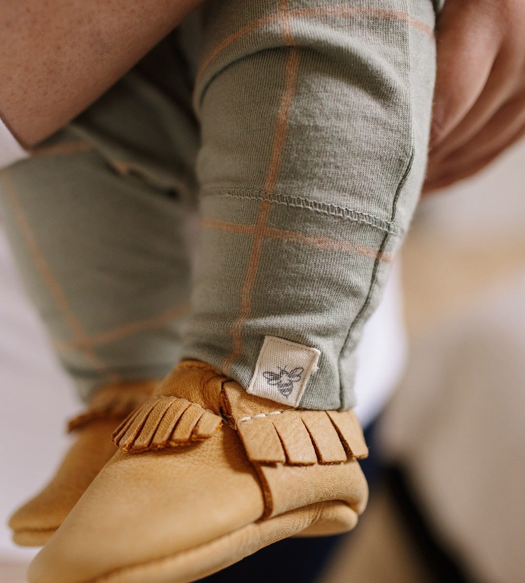 Swiss Check Neutral Bodysuit & Pant Set