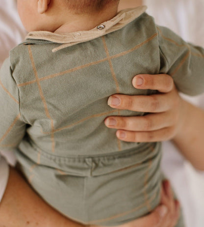 Swiss Check Neutral Bodysuit & Pant Set