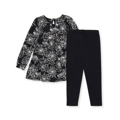 Spiderwebs Organic Girl Shirt and Pants Set