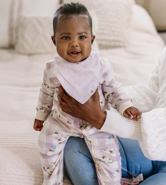 Organic Muslin Baby Bandana Bibs - Pink Sand
