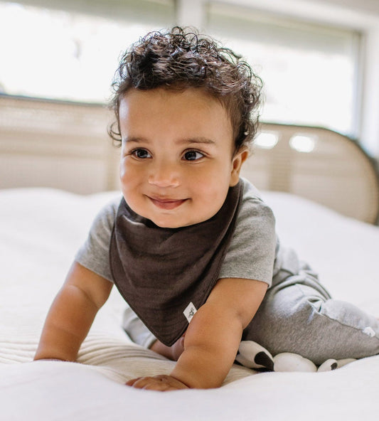 Organic Muslin Baby Bandana Bibs - Ash