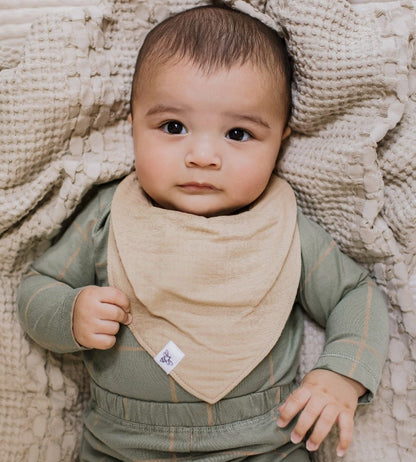 Organic Muslin Baby Bandana Bibs - Sea Foam Blue