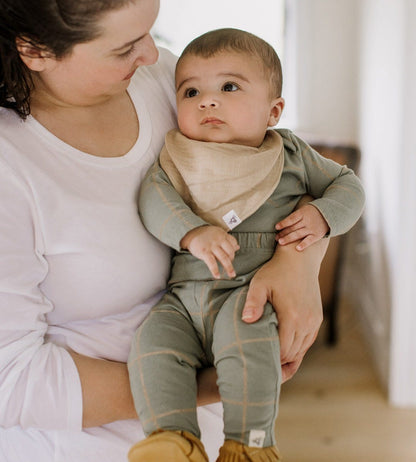 Organic Muslin Baby Bandana Bibs - Ash
