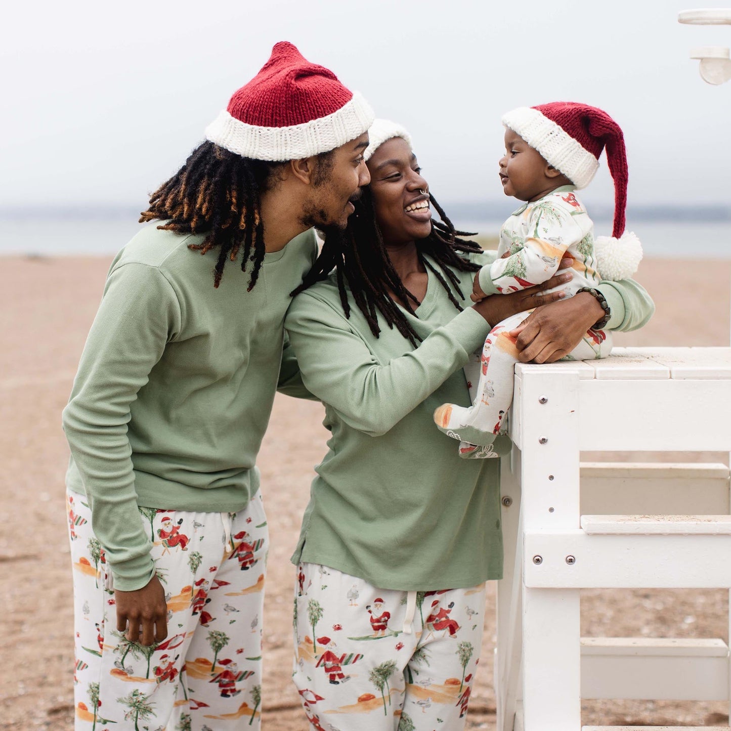 Surfin Santa Matching Family Pajamas