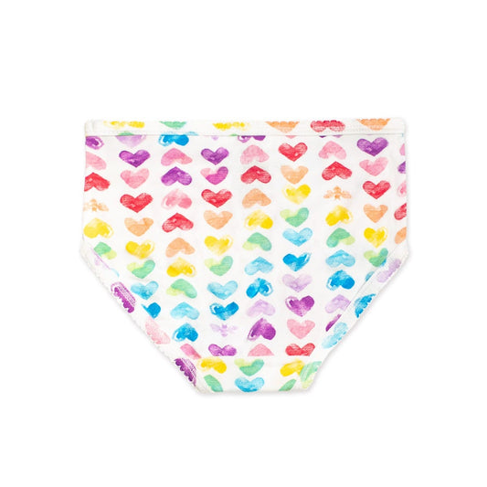 Puppy Party & Rainbow Hearts Organic Cotton Toddler Girl Underwear 5 Pack
