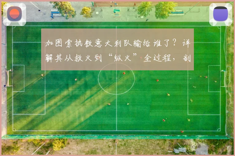 加图索执教意大利队输给谁了？详解其从救火到“纵火”全过程，剖析意大利队无缘2026世界杯门票的深层原因